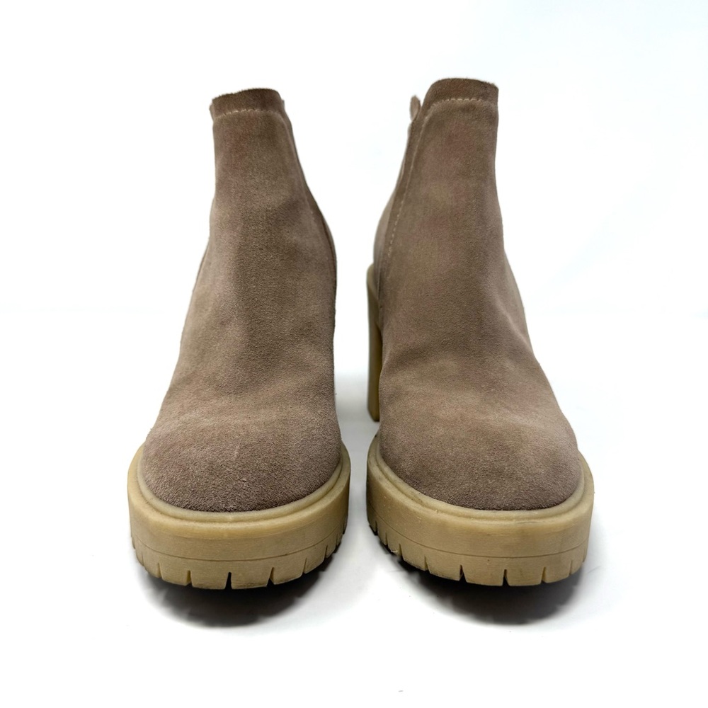 Dolce Vita Cashe H2O Taupe Suede Lug Sole Ankle Platform Boots 8.5 Waterproof - Picture 3 of 16